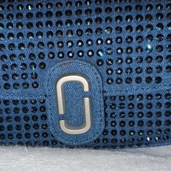 Marc Jacobs The Clover Crystal Embellished Denim Shoulder Bag NWT - Picture 3 of 9